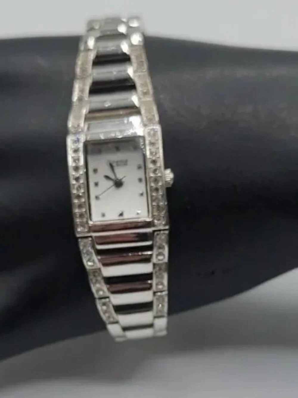 Caravelle By Bulova Ladies Watch A4 18mmPave Rhinestone Mother Of Pearl Face 7
